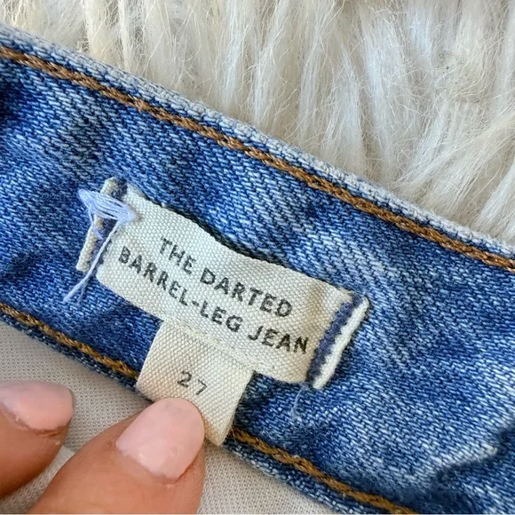 Madewell The Darted Barrel-Leg Jean Denim Blue Size 27 - Picture 9 of 12